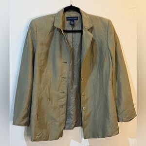 Preston & York Women's Linen Blend Jacket Blazer Sage Green Size 12